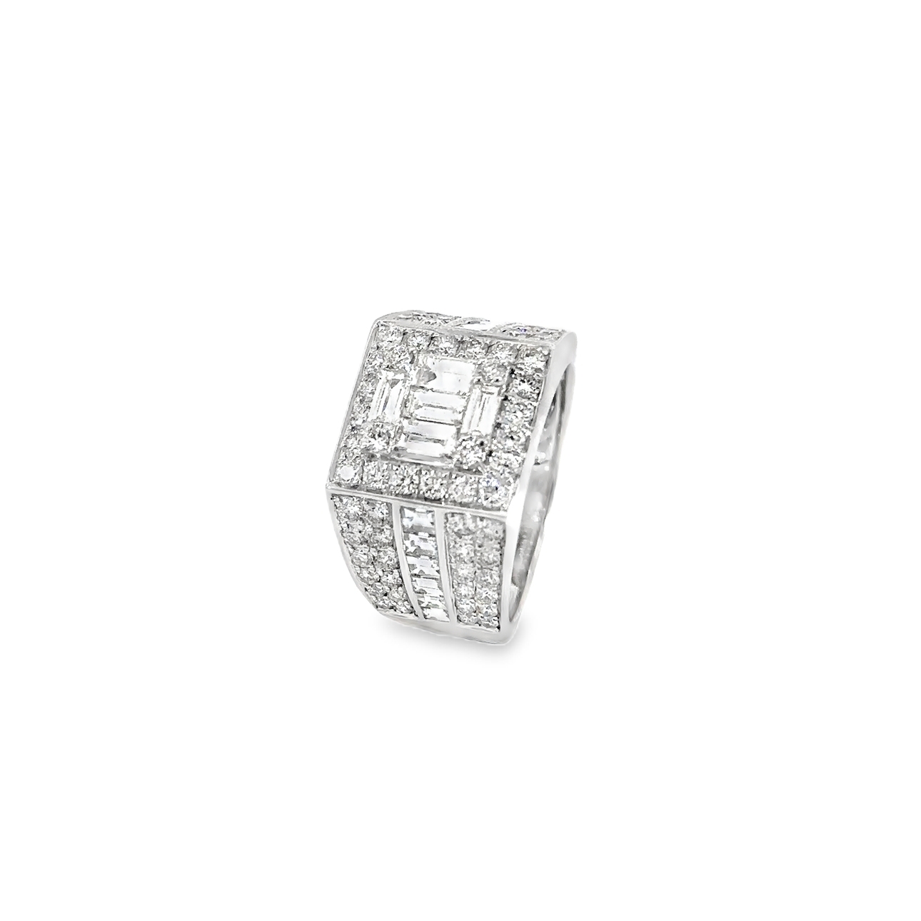 Square Top Diamond Men's Ring